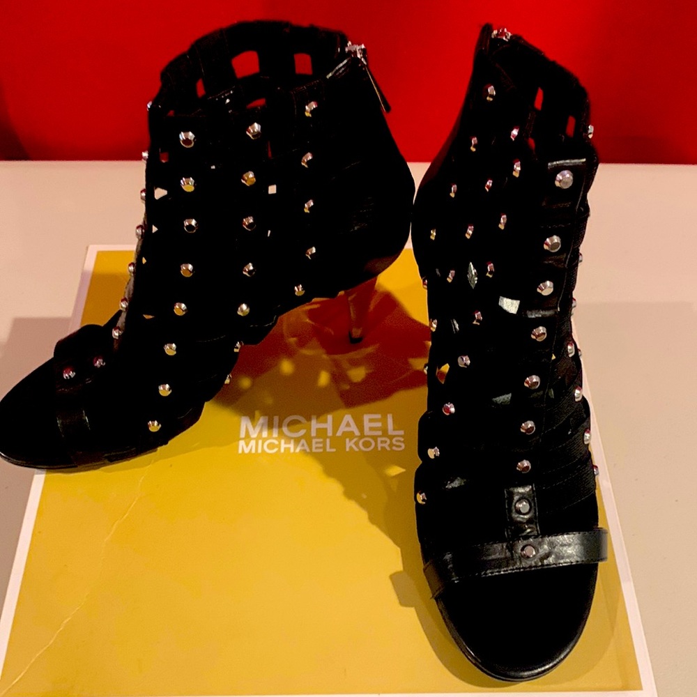 Michael Kors brand new Sherry open toe leather heels! Size 8